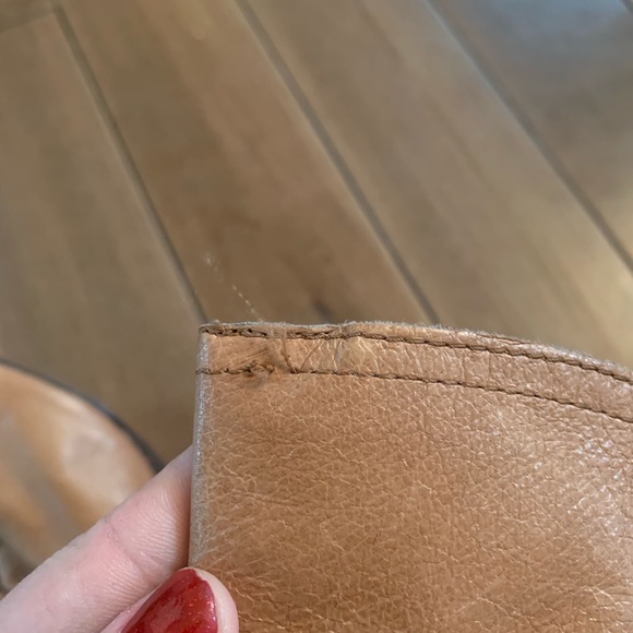 Camel colored wedge boots - Picture 7 of 8